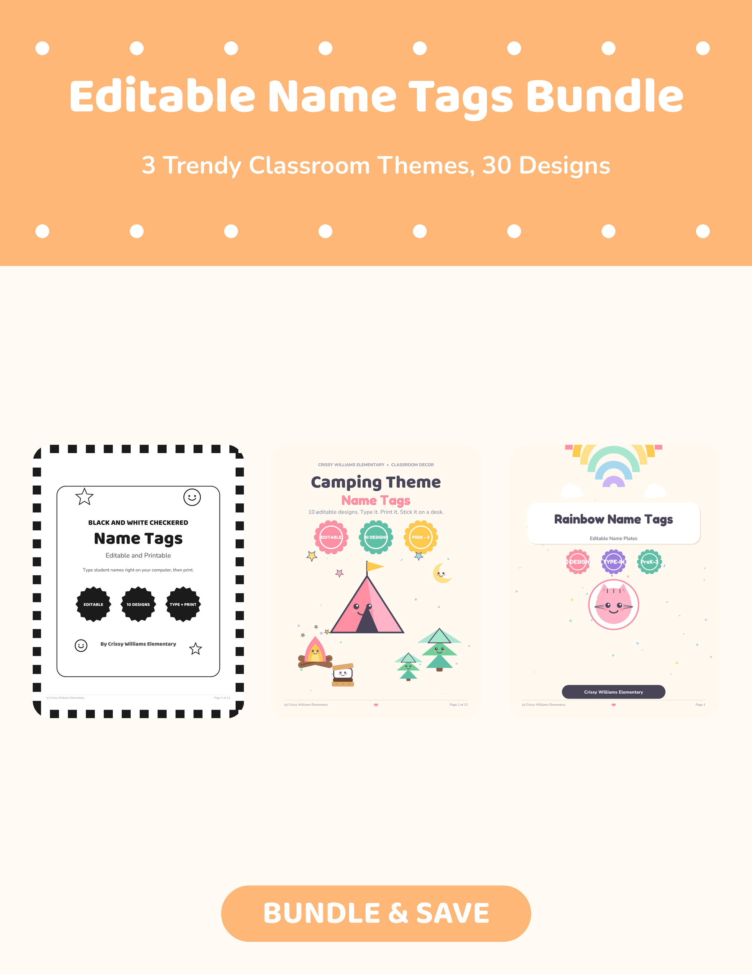 Editable Name Tags Bundle cover
