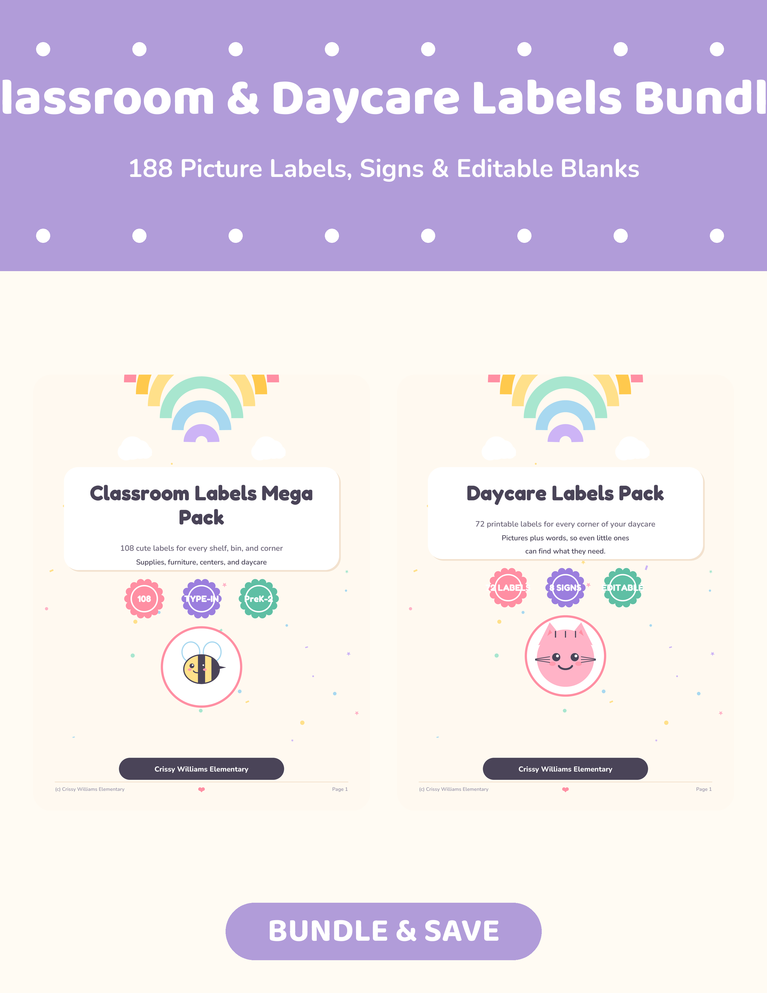 Classroom Labels Bundle cover