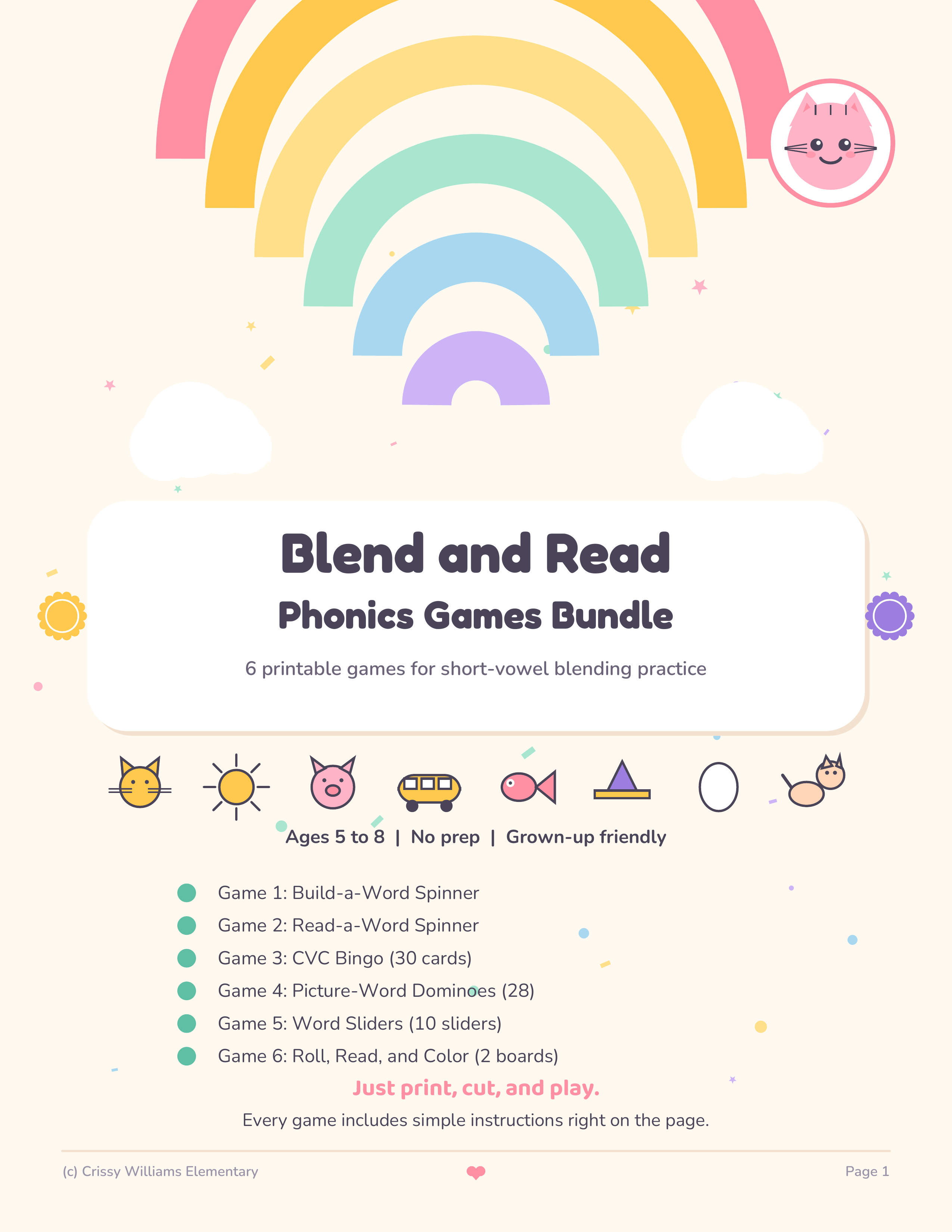 Phonics Games Bundle cover