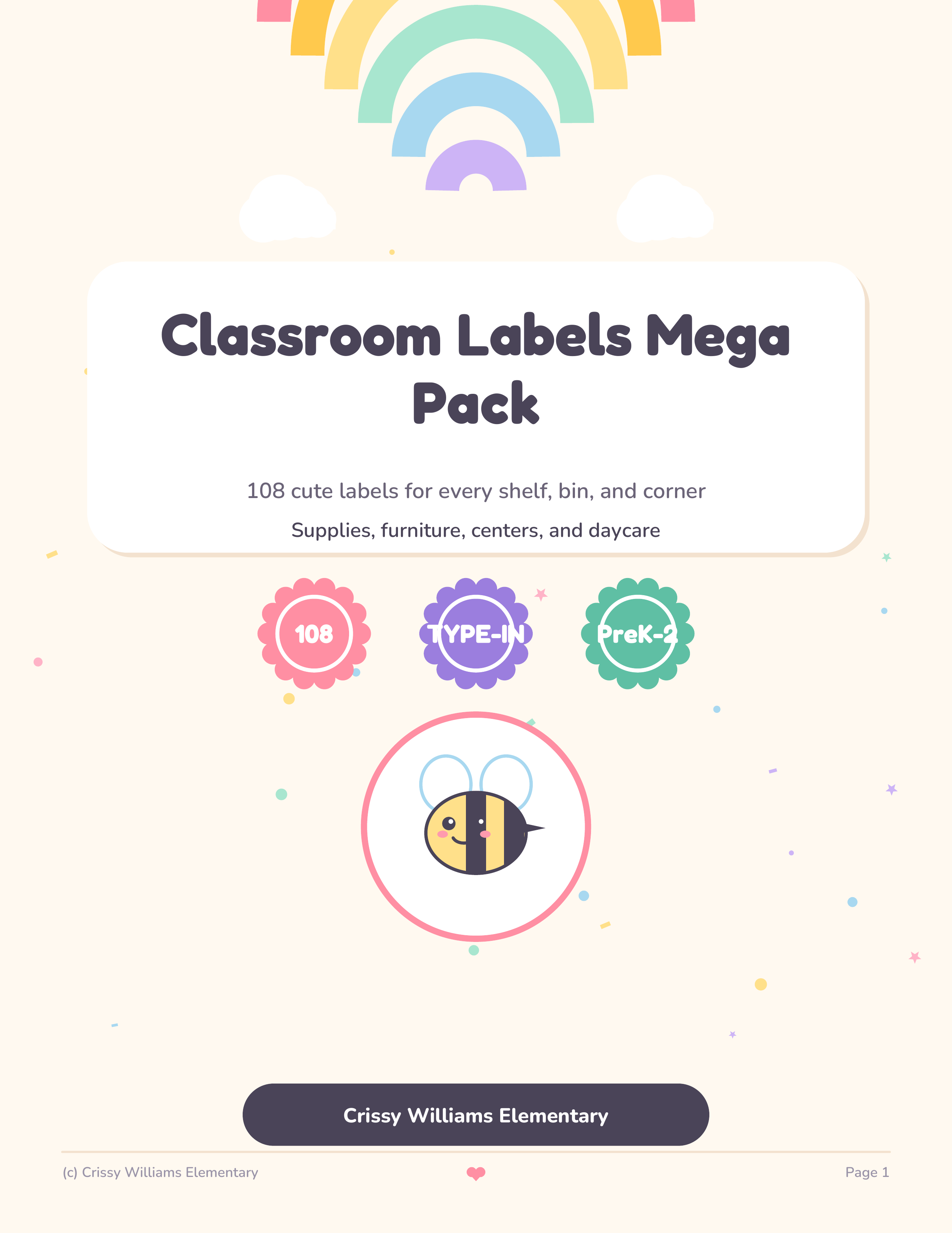 Classroom Labels Mega Pack cover